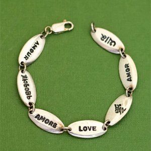 Vintage Sterling Silver Love Bracelet, K35